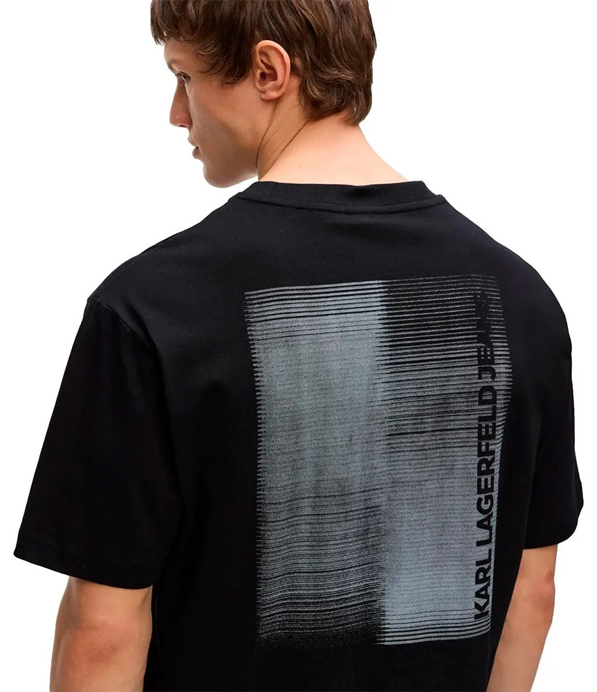 Men's Black KLJ RELAXED GRADIENT LOGO TEE Karl Lagerfeld Jeans B3M17009-999 Black