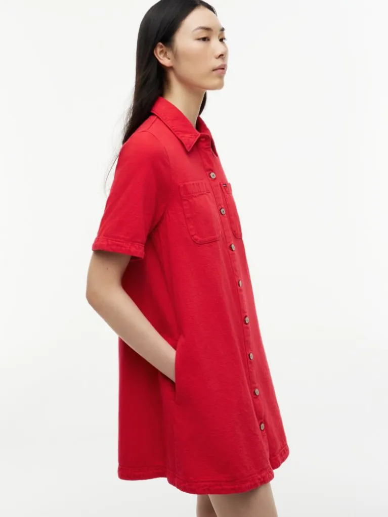 Women's Red TJW Twill A-Line Dress Ext Tommy Jeans DW0DW22847-XK9