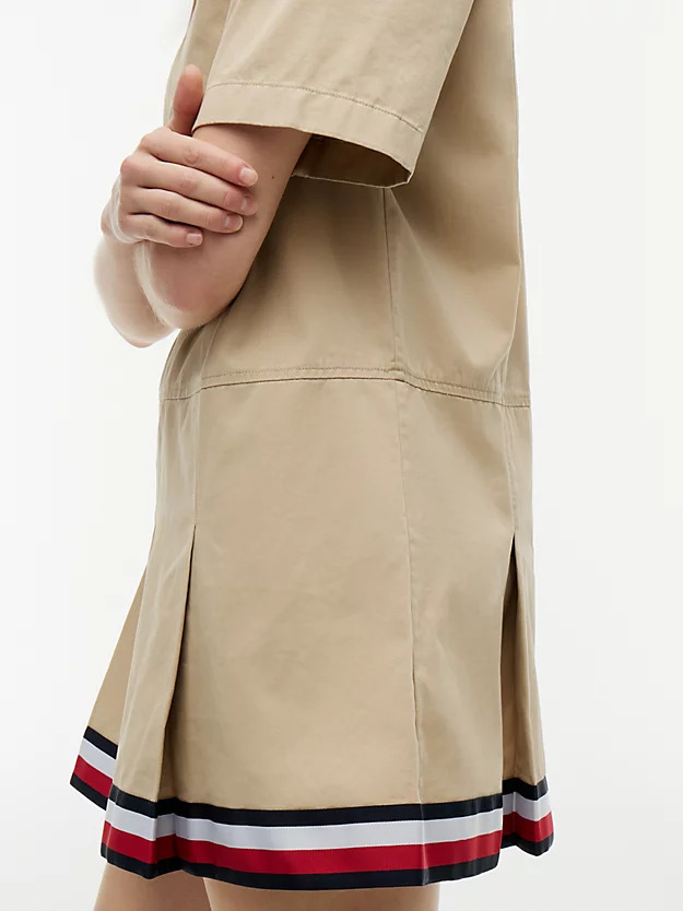 Γυναικείο Κοντομάνικο Φόρεμα Μπεζ Tommy Jeans DW0DW22848-AB9