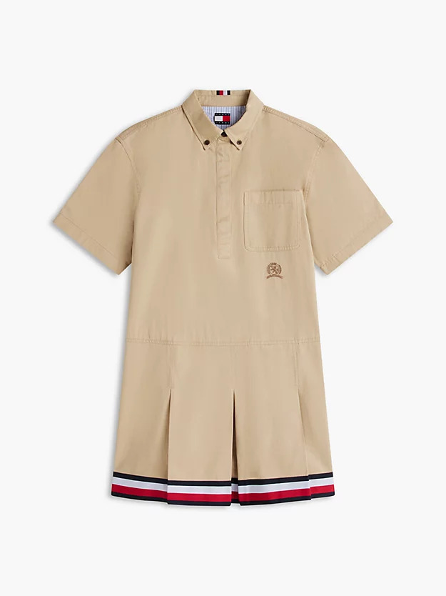 Γυναικείο Κοντομάνικο Φόρεμα Μπεζ Tommy Jeans DW0DW22848-AB9