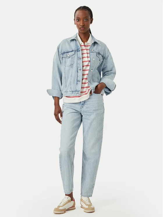 Women's Light Blue MOM Jean UH TPR RWB CBF CJ6013 Tommy Jeans DW0DW23467-1AB