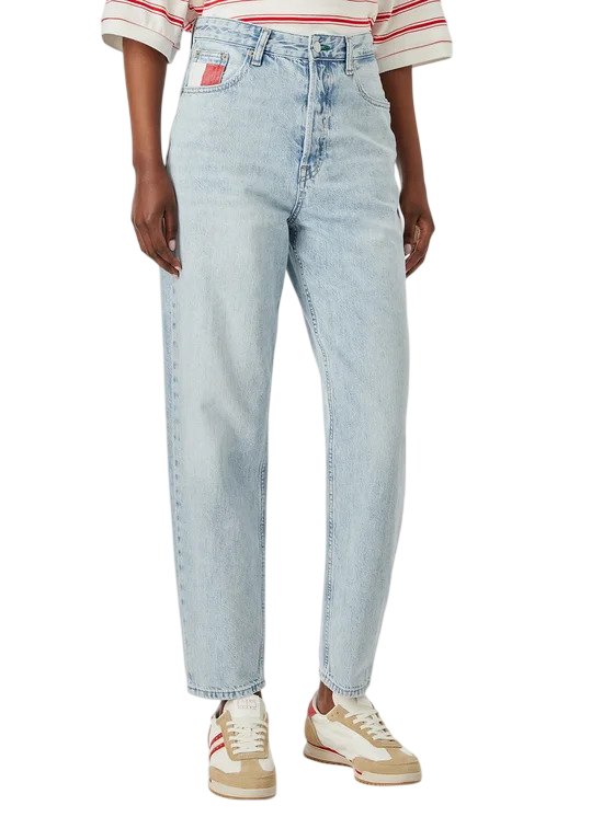 Women's Light Blue MOM Jean UH TPR RWB CBF CJ6013 Tommy Jeans DW0DW23467-1AB