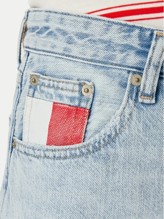 Women's Light Blue MOM Jean UH TPR RWB CBF CJ6013 Tommy Jeans DW0DW23467-1AB
