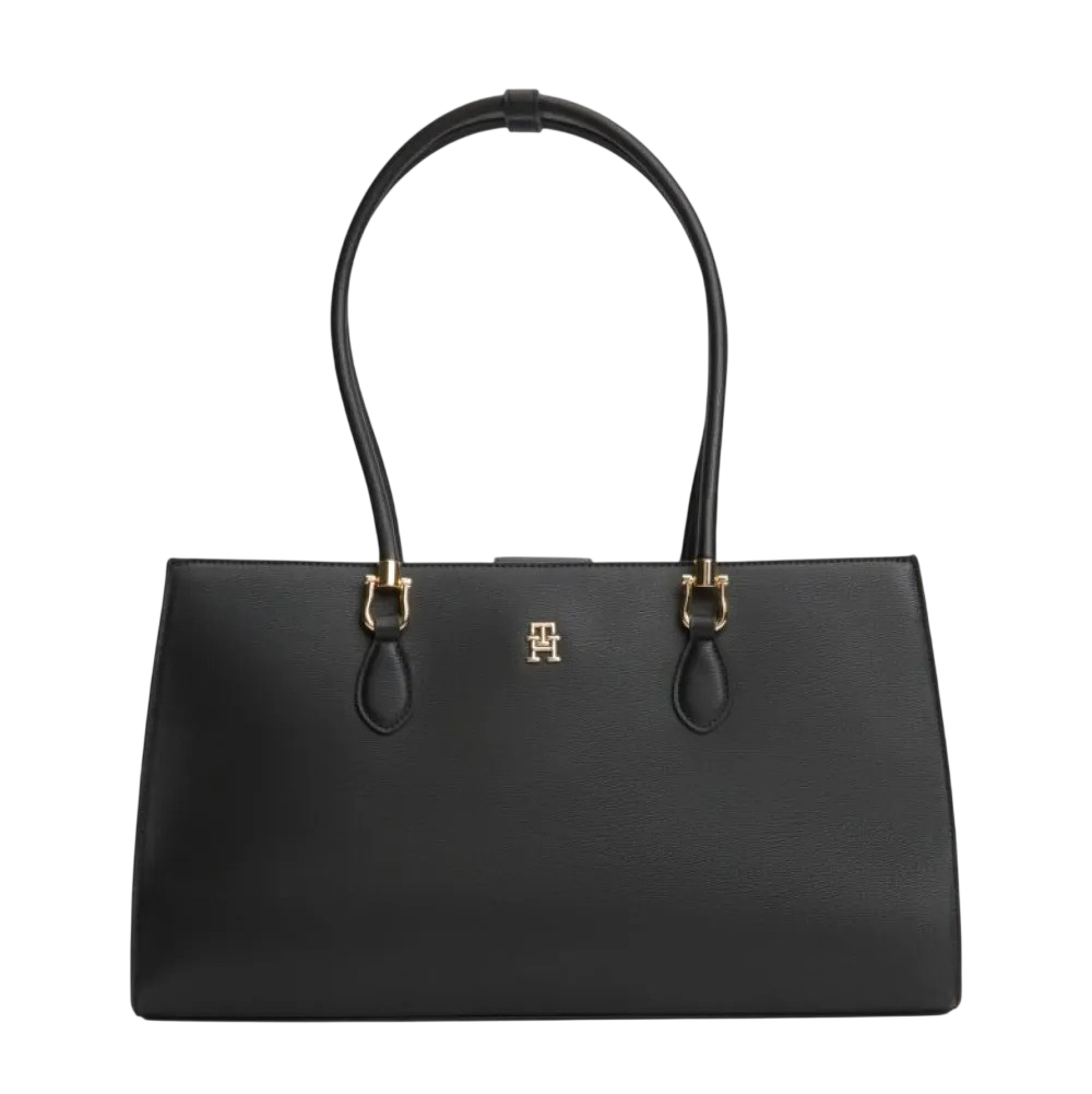 Γυναικεία TH Monogram Τσάντα Χειρός Μαύρη Tommy Hilfiger AW0AW18750-BDS