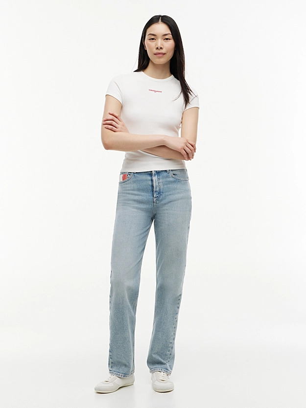 Women's Light Blue Layla HR Slim RWB CBF CJ6115 Tommy Jeans DW0DW23035-1AB