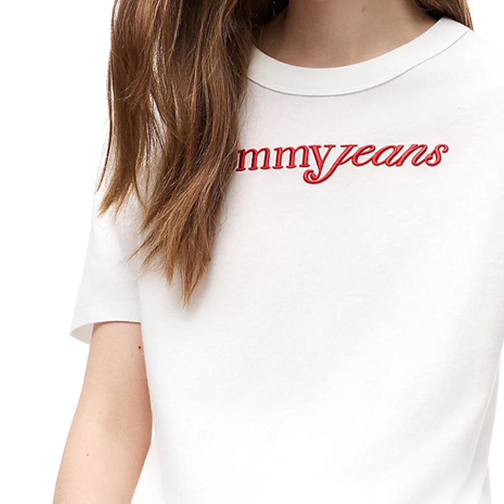 Women's White TJW RLX Script SS Tee Tommy Jeans DW0DW22812-YBL