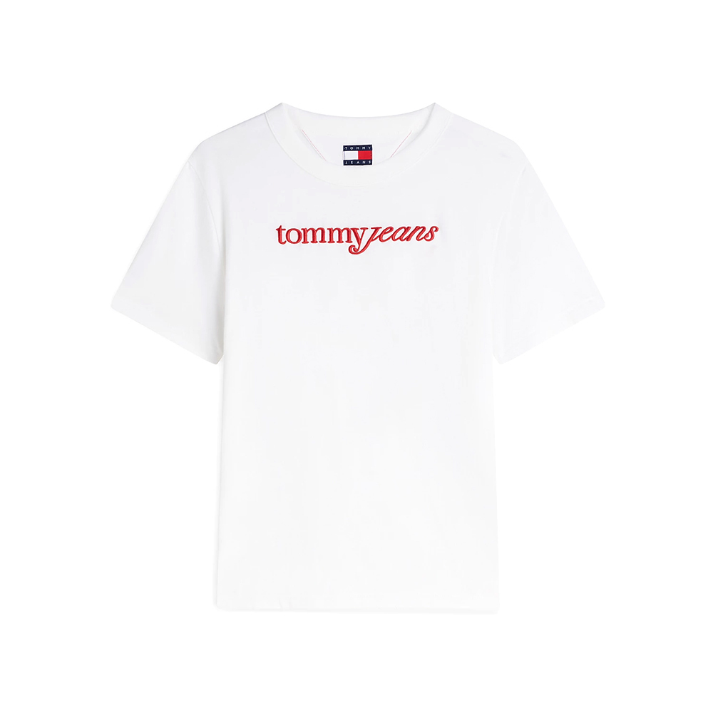 Women's White TJW RLX Script SS Tee Tommy Jeans DW0DW22812-YBL