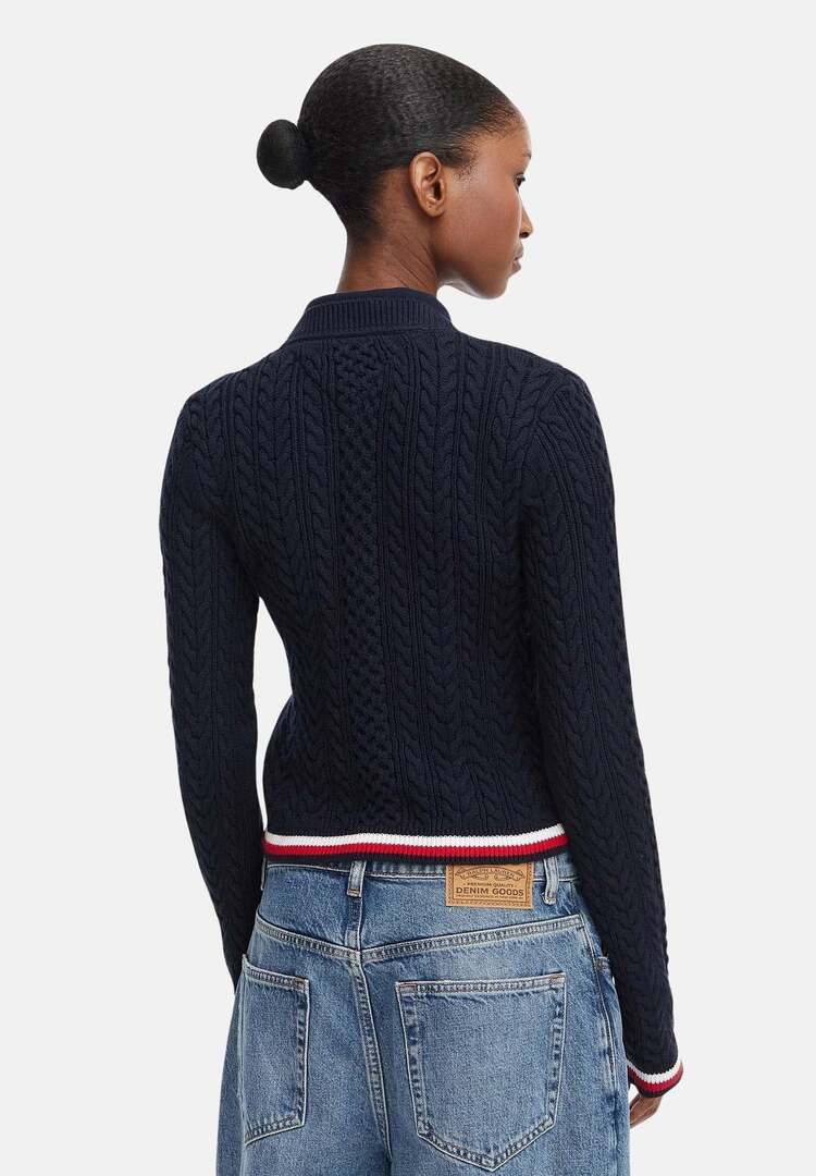 Women's Navy Blue TJW RWB Tipping Sweater Tommy Jeans DW0DW22933-C1G