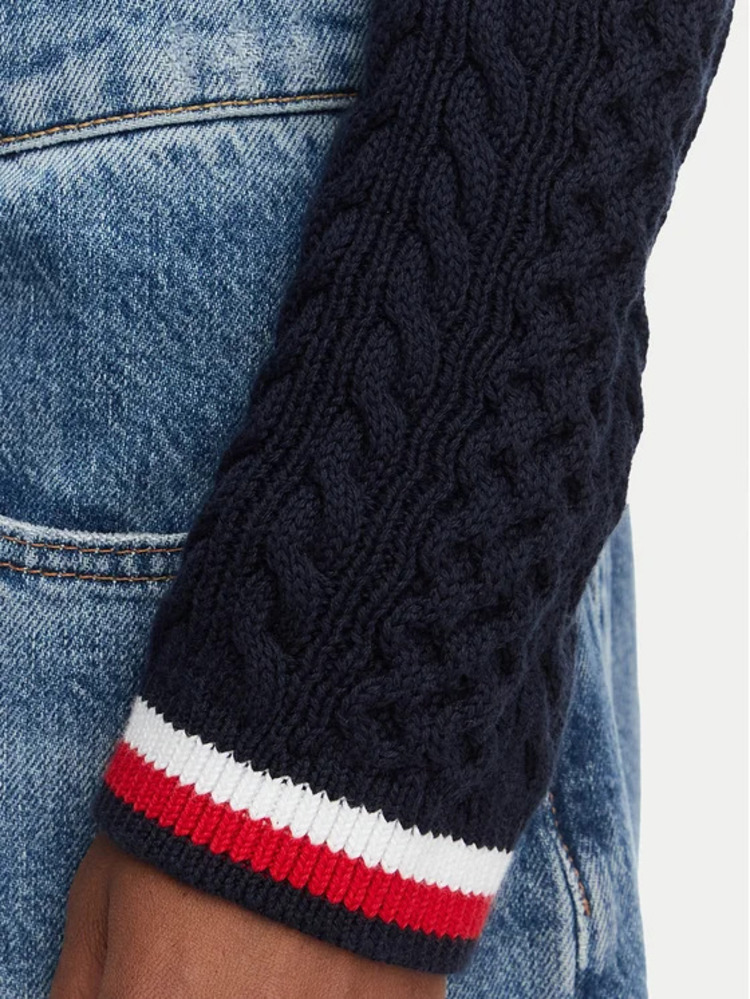 Women's Navy Blue TJW RWB Tipping Sweater Tommy Jeans DW0DW22933-C1G