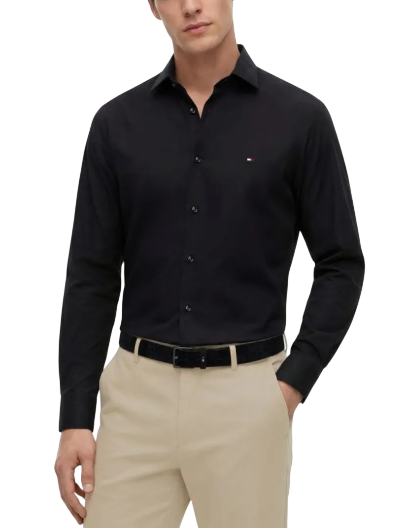 Ανδρικό Πουκάμισο Μαύρο Tommy Hilfiger MW0MW43122-BDS
