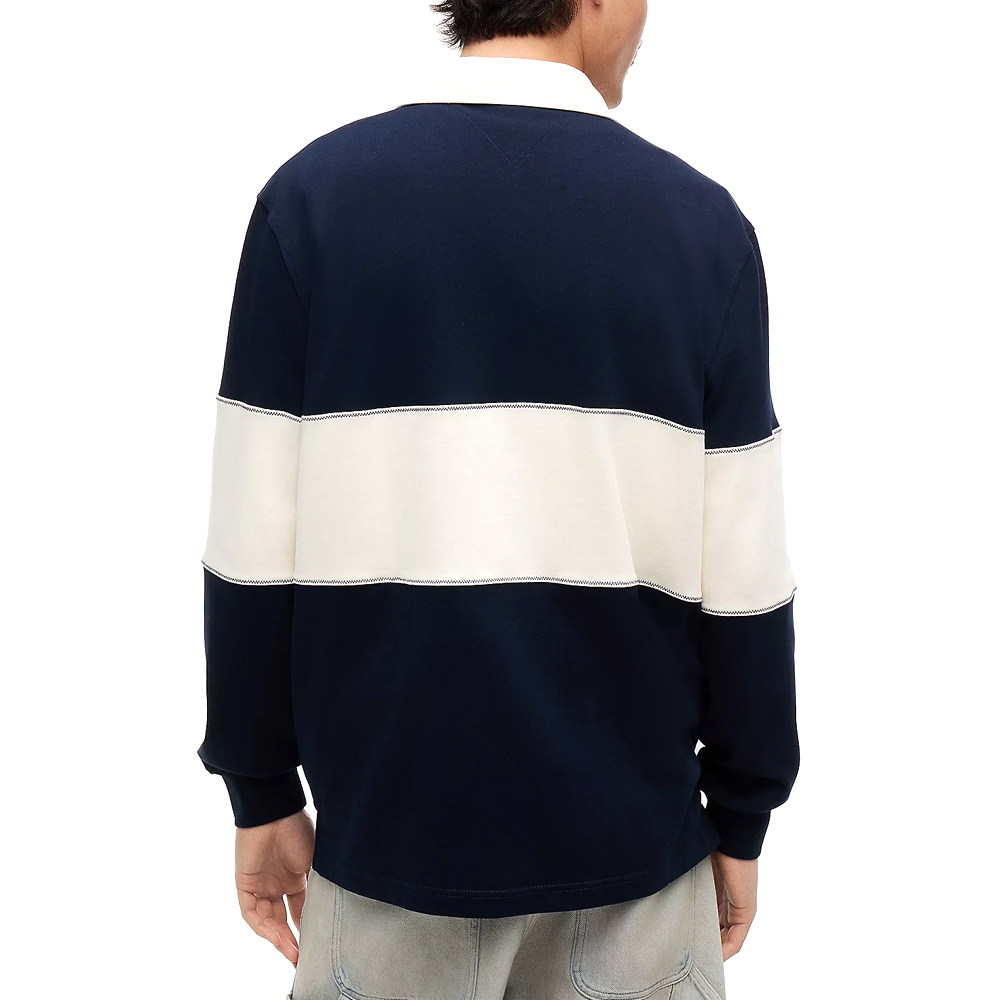 Men's Navy Blue Tjm Rlx Panel Rugby Shirt Tommy Jeans DM0DM23162-C1G
