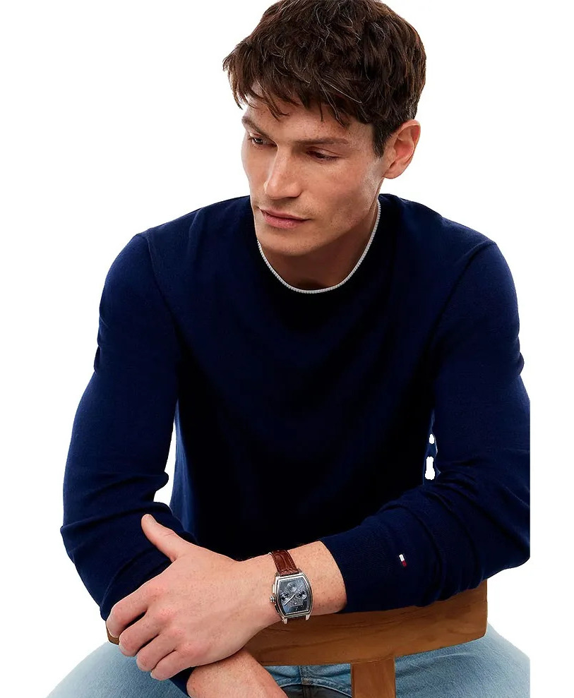 Men's Blue DC Mercd Cotton Cneck Sweater Tommy Hilfiger MW0MW43506-DCC