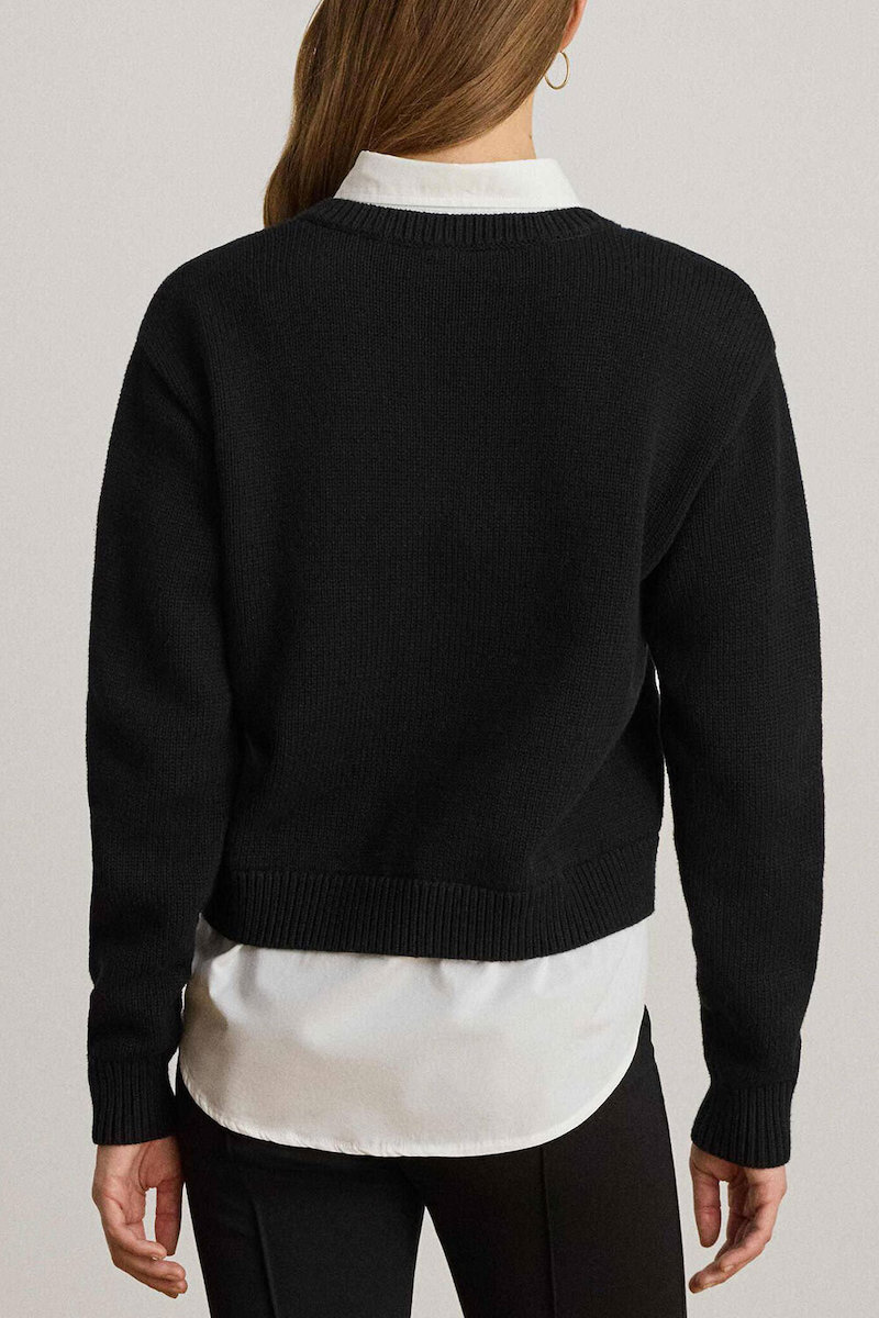 Women's Black Pullover Ralph Lauren 200B24254001-Black White