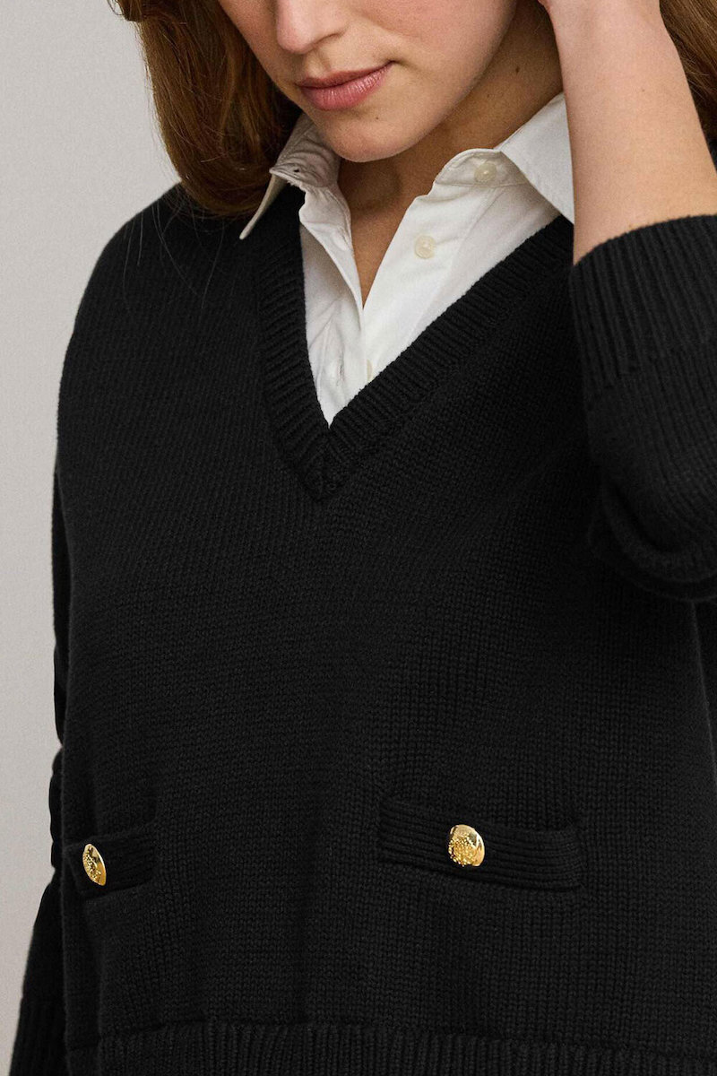 Women's Black Pullover Ralph Lauren 200B24254001-Black White