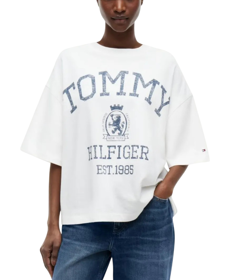 Γυναικείο Varsity Crest T-shirt Λευκό Tommy Hilfiger WW0WW50940-YBL