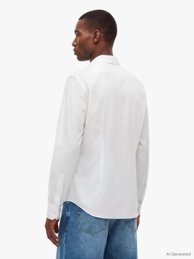 Men's White CL Solid with Contrast Shirt Tommy Hilfiger MW0MW43749-YBR