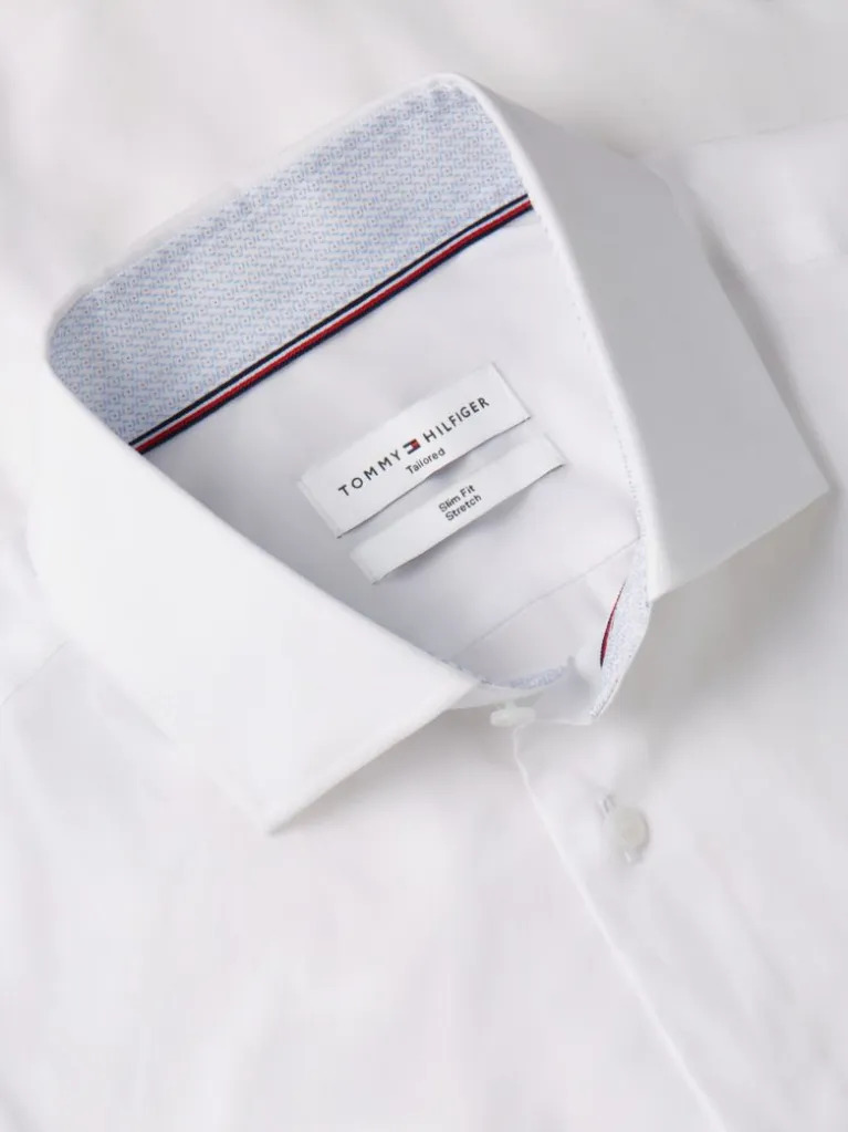 Men's White CL Solid with Contrast Shirt Tommy Hilfiger MW0MW43749-YBR