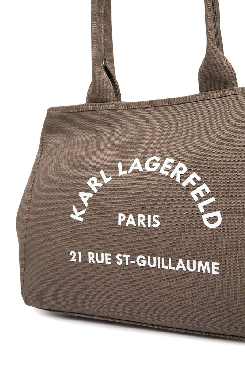 Women's Brown K/RSG CONVERTIBLE TRAPEZE TOTE Bag Karl Lagerfeld B1W50010-2PR Taupe