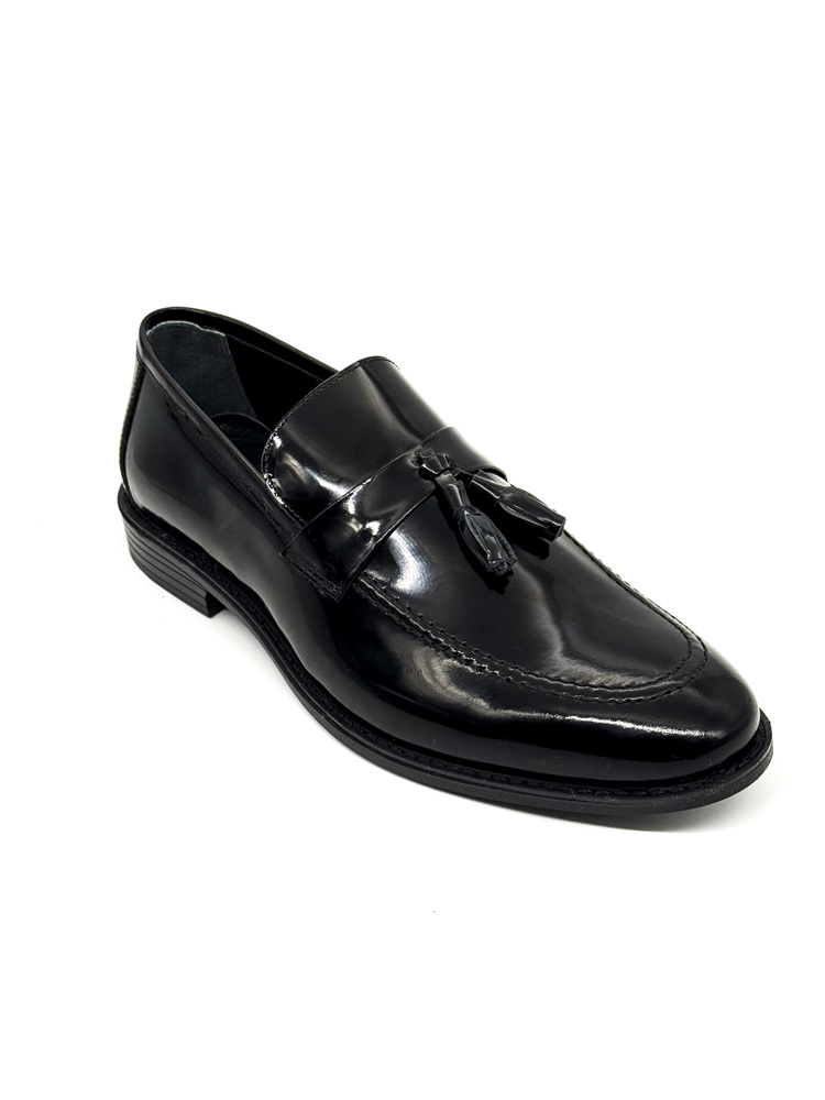 Men's Black Shiny Leather Loafer Diadoch B1716-BLACK