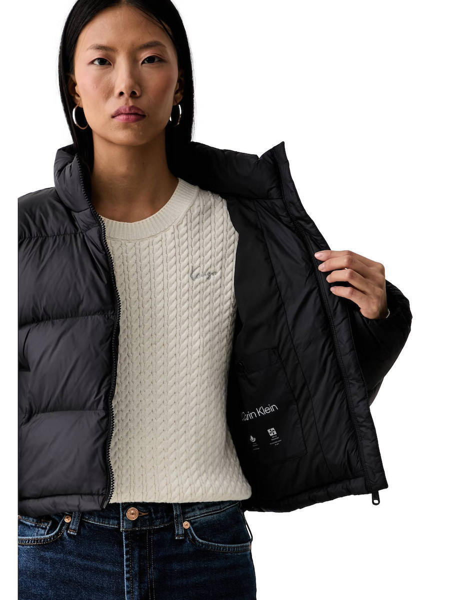 Women's Black ESSENTIAL MW CROP PUFFER Calvin Klein LV047H503G-UB1