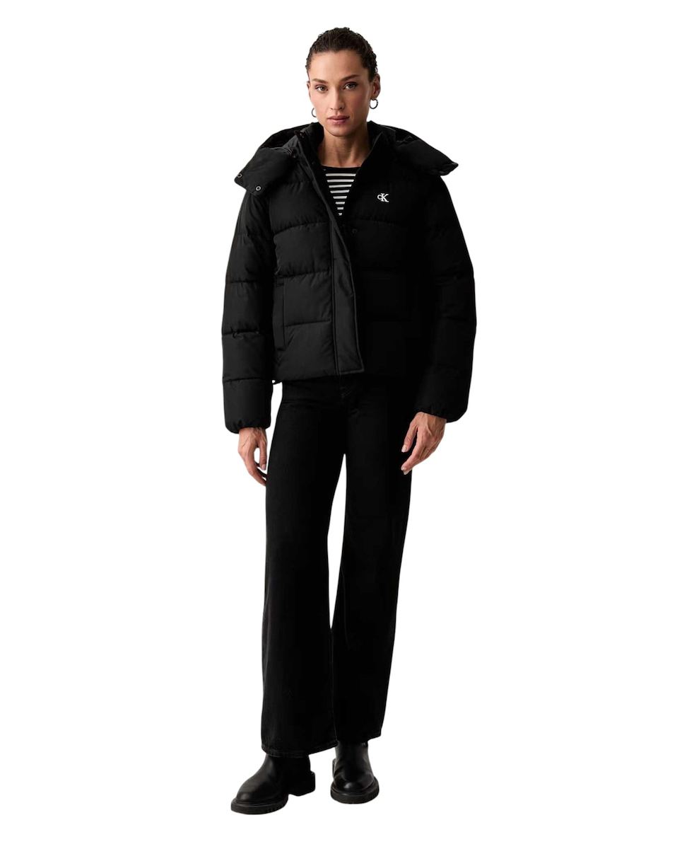 Women's Black MATTE MW SHORT PUFFER JACKET Calvin Klein LV047H504G-UB1