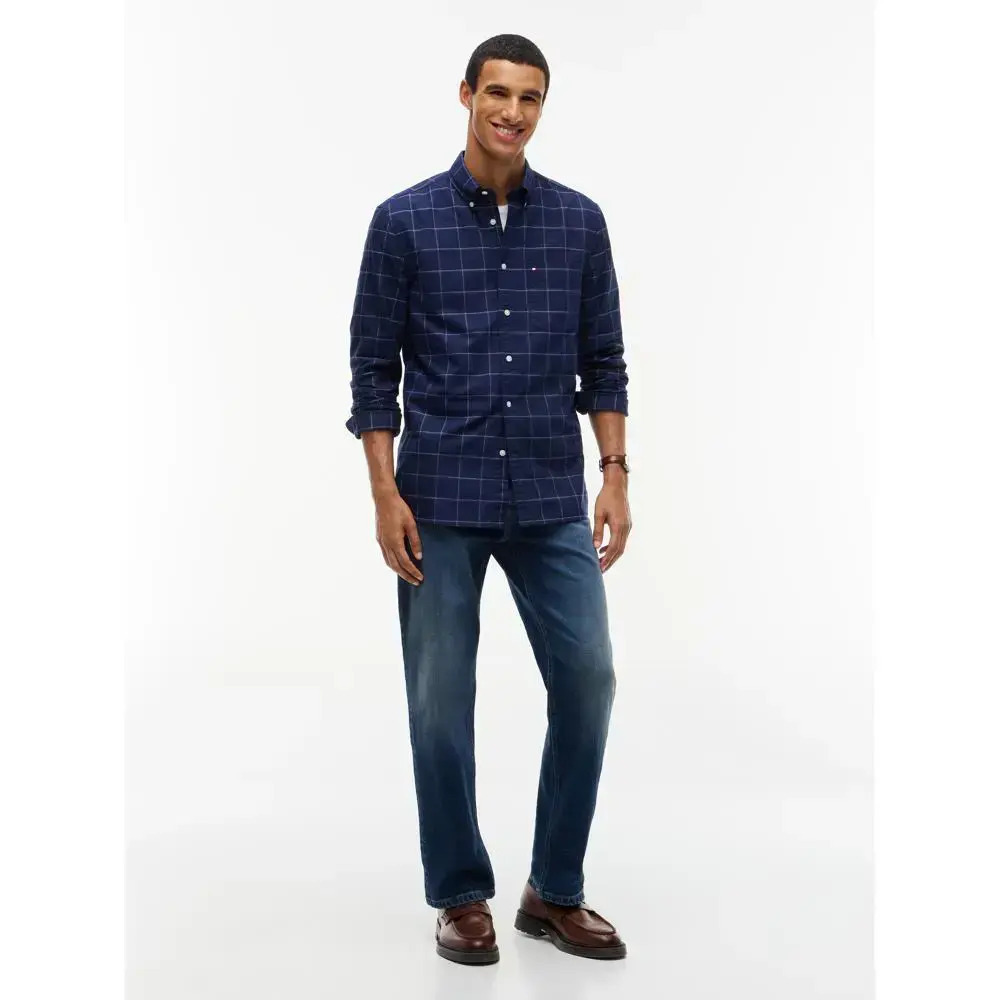 Men's Navy Blue Heritage Oxf Seas Check Rf Shirt Tommy Hilfiger MW0MW44574-0MS