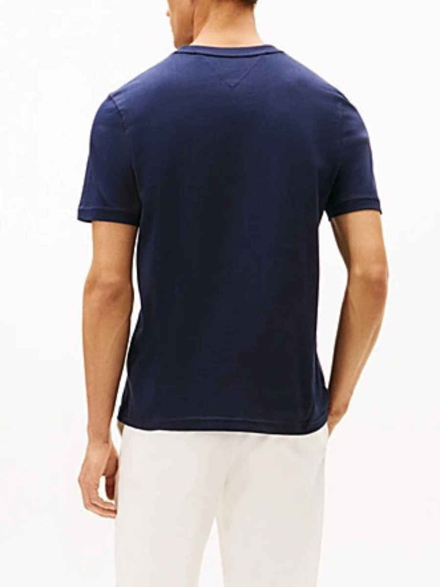 Men's Navy Blue TOMMY EMBRO FLAG TEE Tommy Hilfiger MW0MW42736-DW5