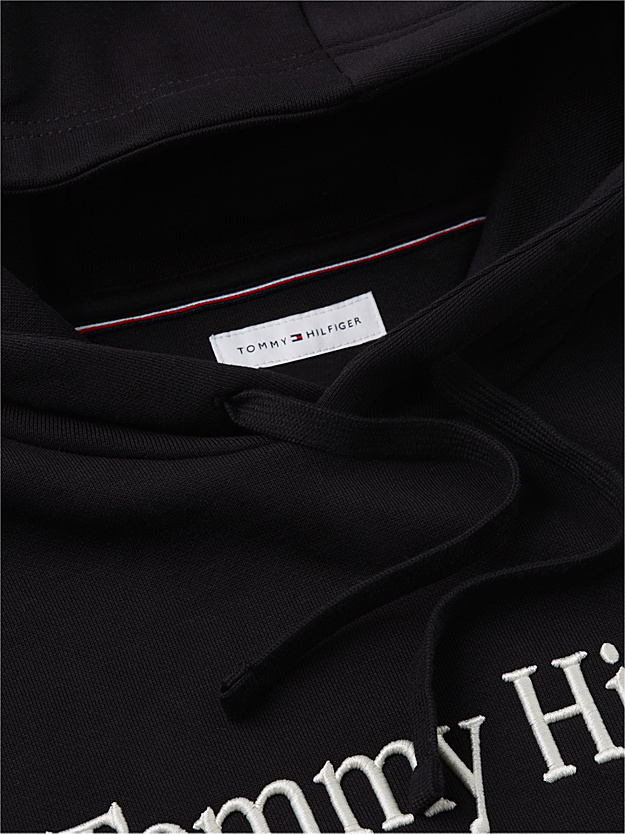 Men's Black TOMMY EMBRO FLAG HOODIE Tommy Hilfiger MW0MW42735-BDS