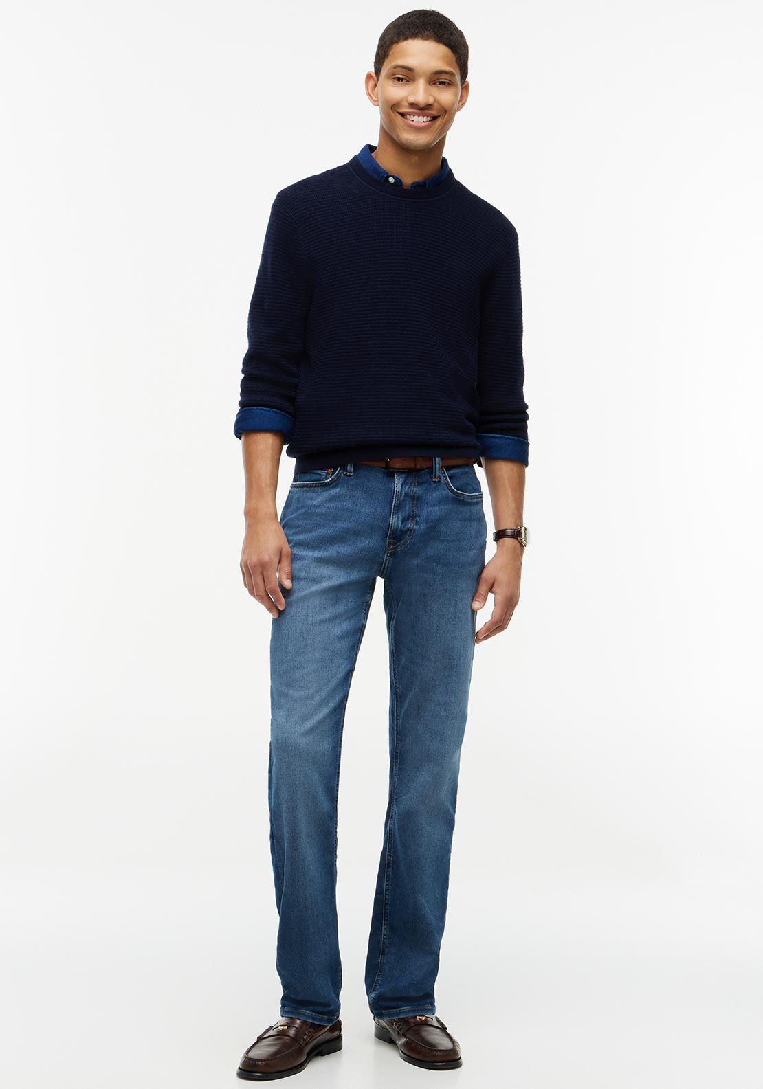 Men's Navy Blue Pima Ctn Cash Structure Crewneck Jumper Tommy Hilfiger MW0MW44759-DW5