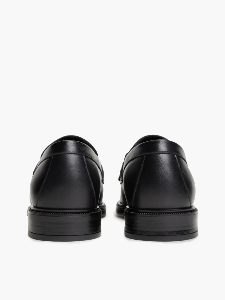 Women's Black TH Chain Fringe Leather Loafer Tommy Hilfiger FW0FW09668-BDS