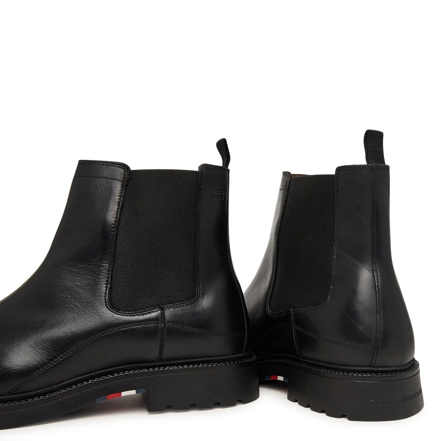 Ανδρικά Δερμάτινα Μποτάκια Μαύρα Tommy Hilfiger FM0FM05966-BDS