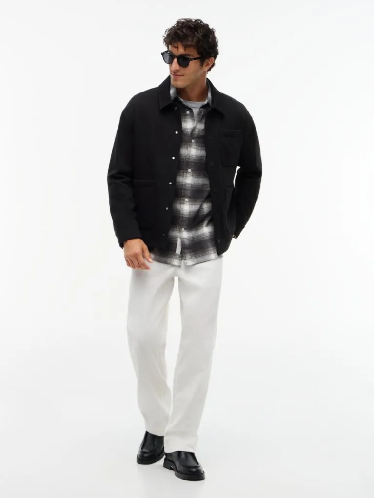 Men's Black MIX MEDIA TWILL CHORE JACKET Tommy Hilfiger MW0MW44945-BDS