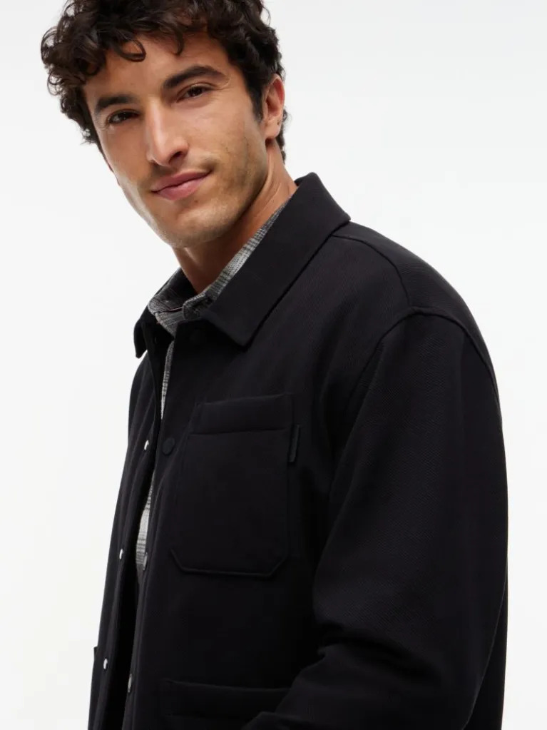 Men's Black MIX MEDIA TWILL CHORE JACKET Tommy Hilfiger MW0MW44945-BDS