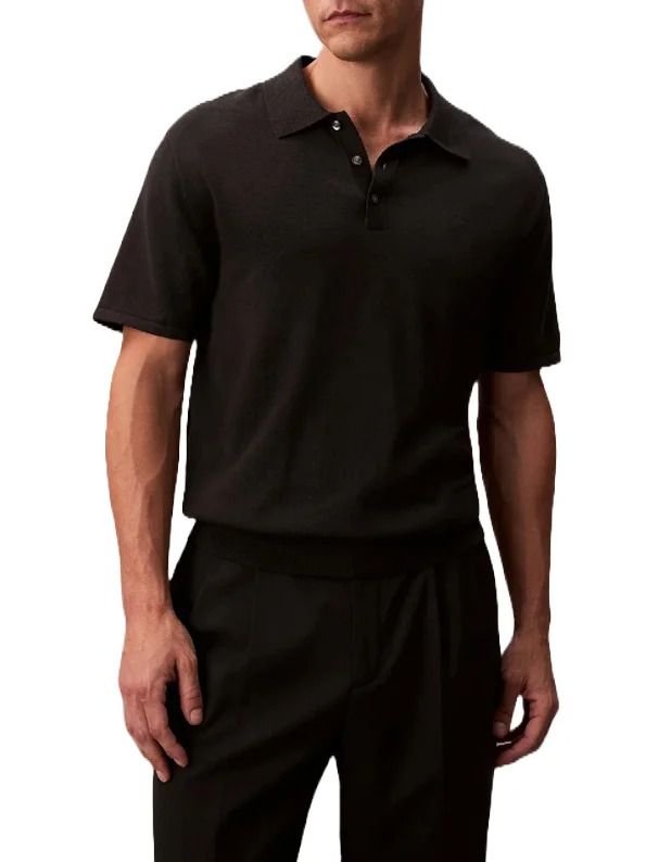 Men's Black Ss Supima Cotton Polo 14GG Calvin Klein LV04LC326G-UB1
