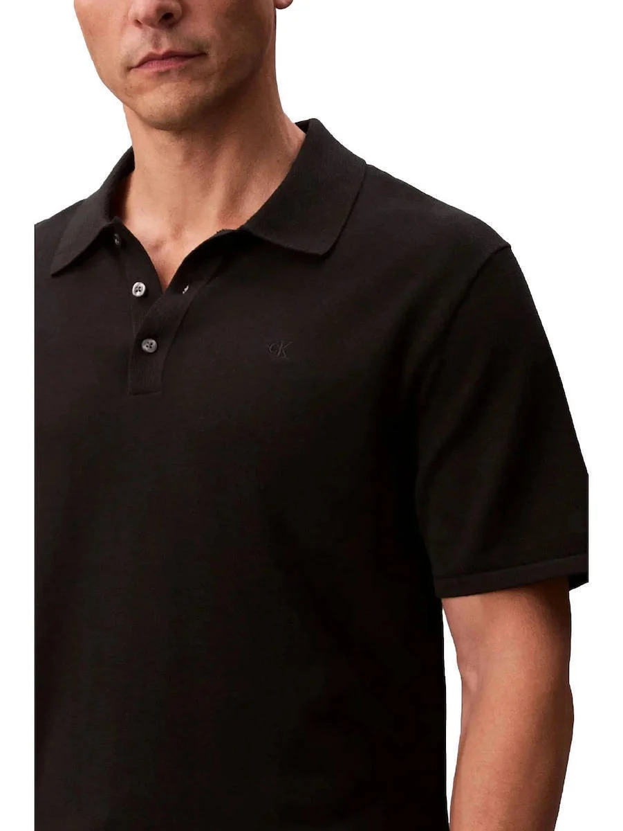 Men's Black Ss Supima Cotton Polo 14GG Calvin Klein LV04LC326G-UB1