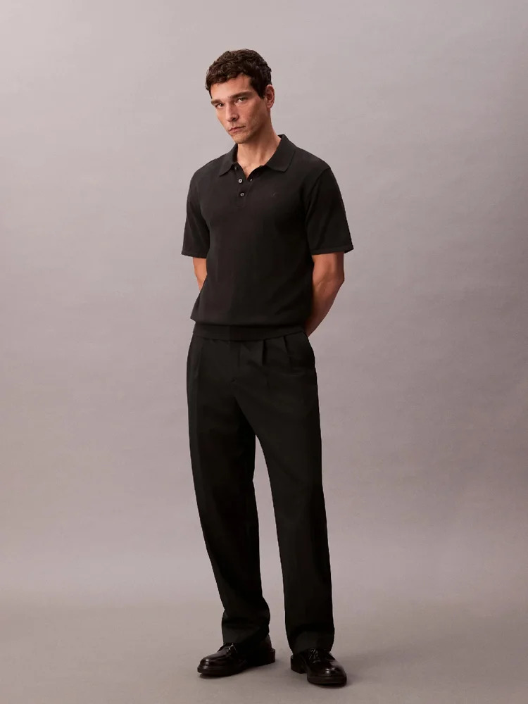 Men's Black Ss Supima Cotton Polo 14GG Calvin Klein LV04LC326G-UB1