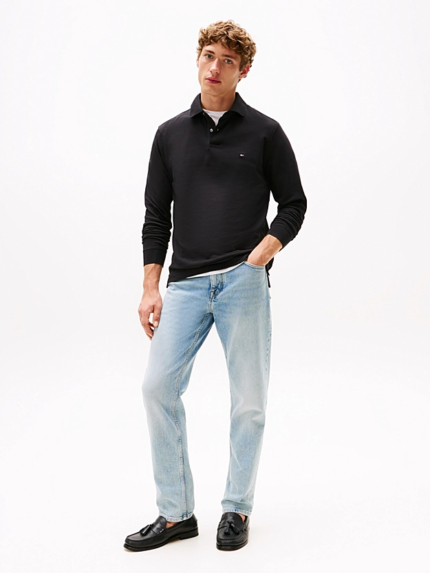Men's Black 1985 REGULAR LS POLO Tommy Hilfiger MW0MW20183-BDS