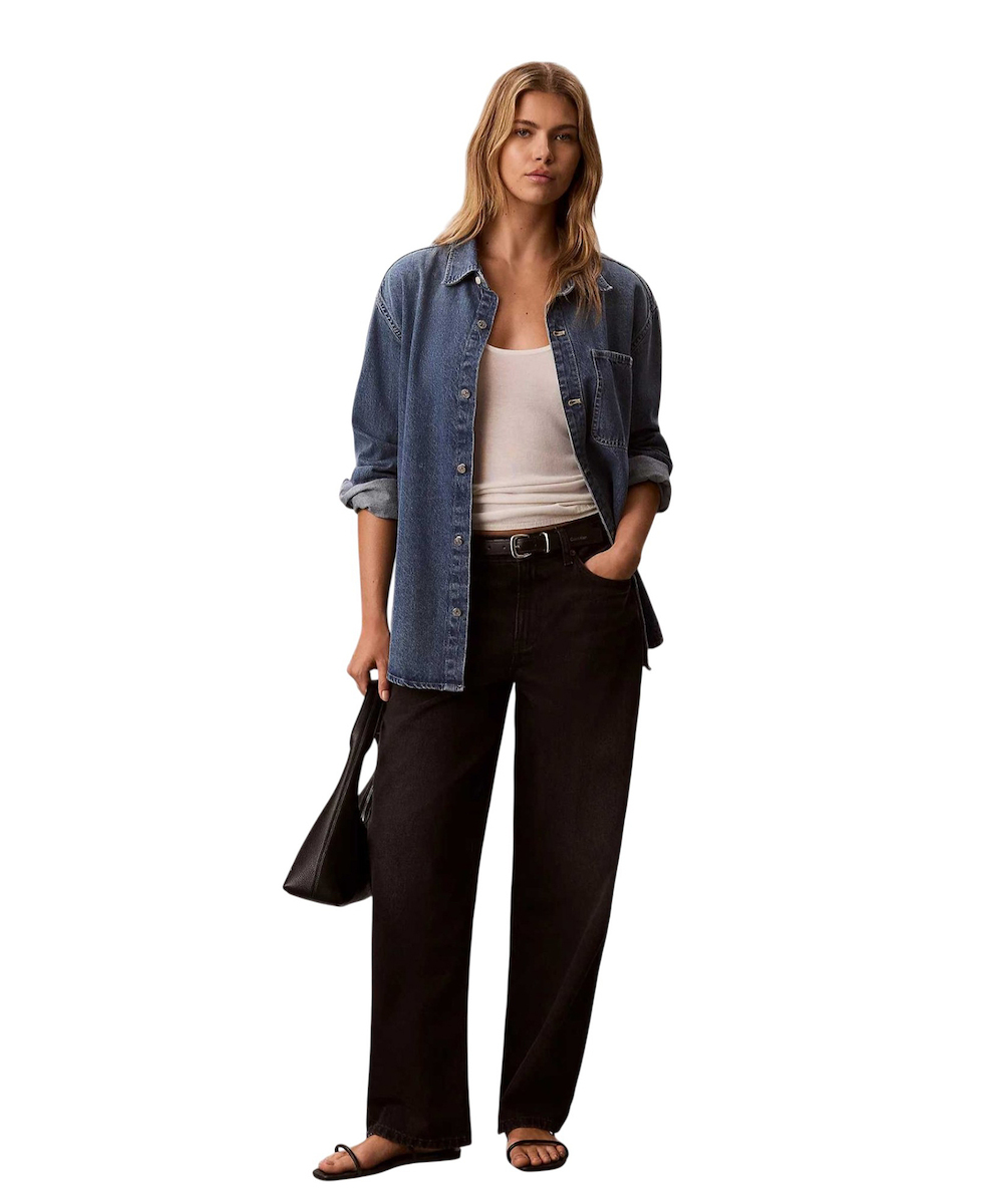 Γυναικείο Barrel Τζιν Μαύρο Calvin Klein LV047F686G-3N3