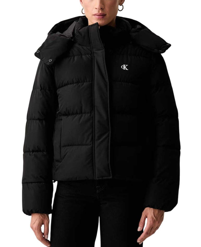 Women's Black MATTE MW SHORT PUFFER JACKET Calvin Klein LV047H504G-UB1