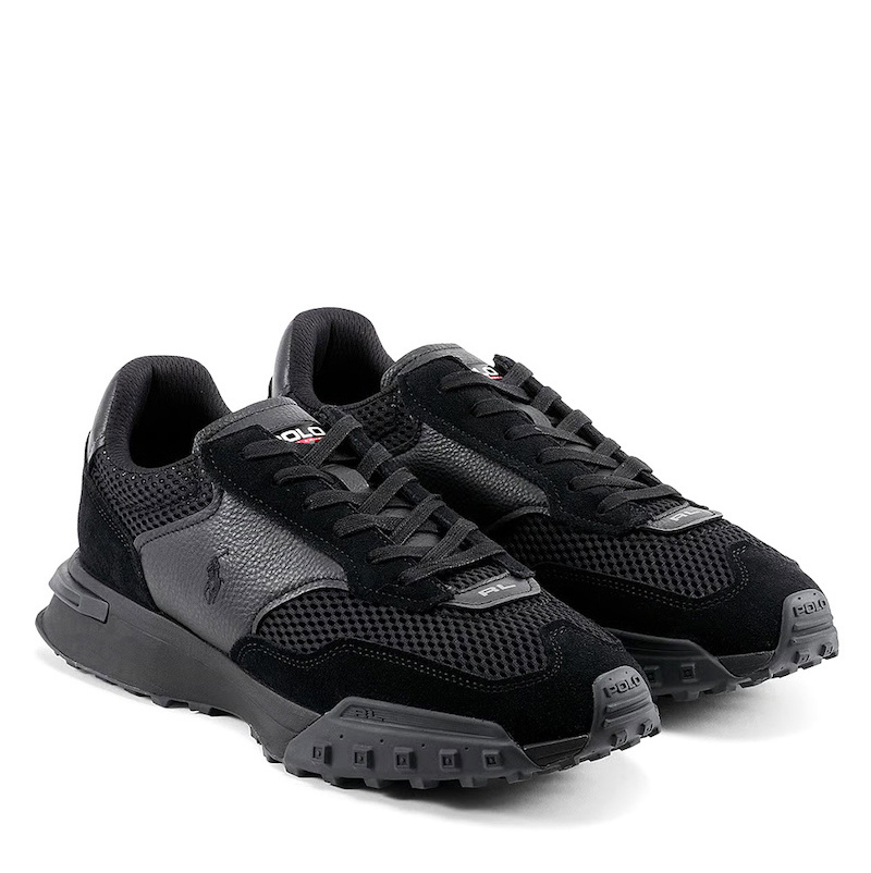 Ανδρικά Δερμάτινα Eldridge Sneakers Μαύρα Ralph Lauren 809P15094001-Black