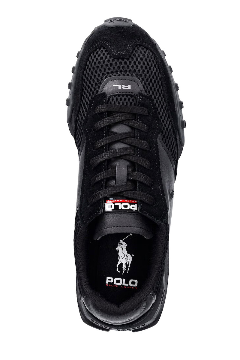 Ανδρικά Δερμάτινα Eldridge Sneakers Μαύρα Ralph Lauren 809P15094001-Black