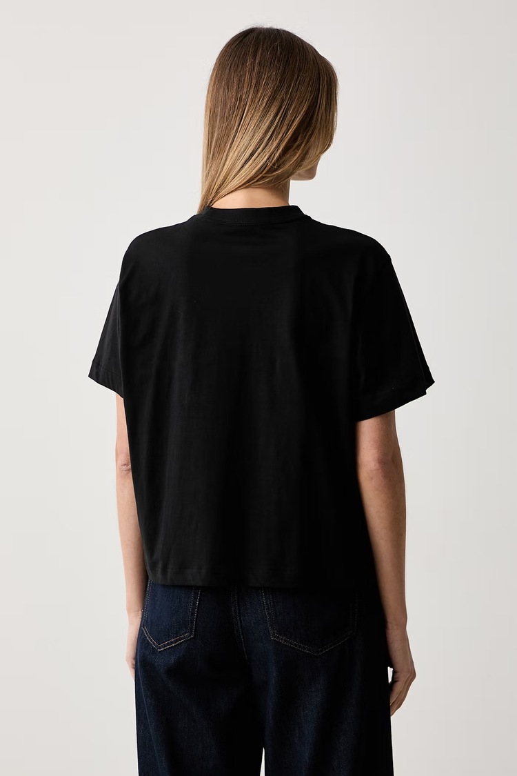 Women's Black SS BOXY HAND DRAWN MONOLOGO TEE Calvin Klein LV047H802G-UB1