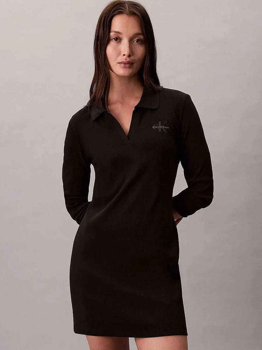Γυναικείο Μακρυμάνικο Φόρεμα Μαύρο Calvin Klein LV047H319G-UB1