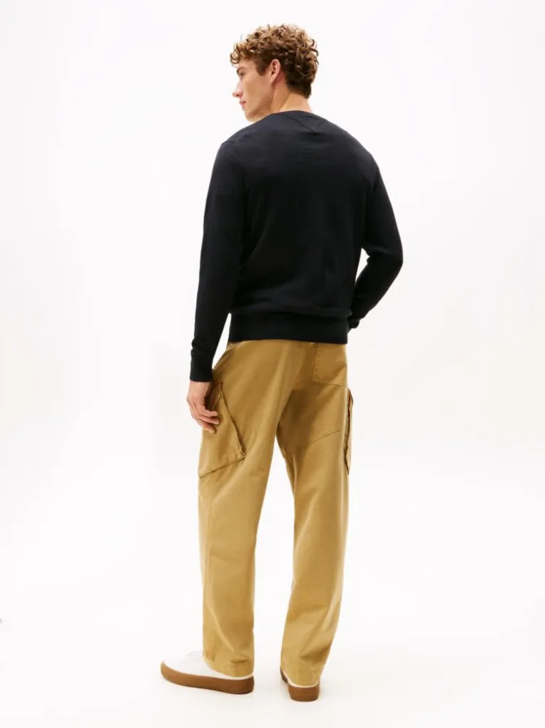 Men's Black Pima Org Ctn Cashmere Crew Neck Jumper Tommy Hilfiger MW0MW28046-BDS