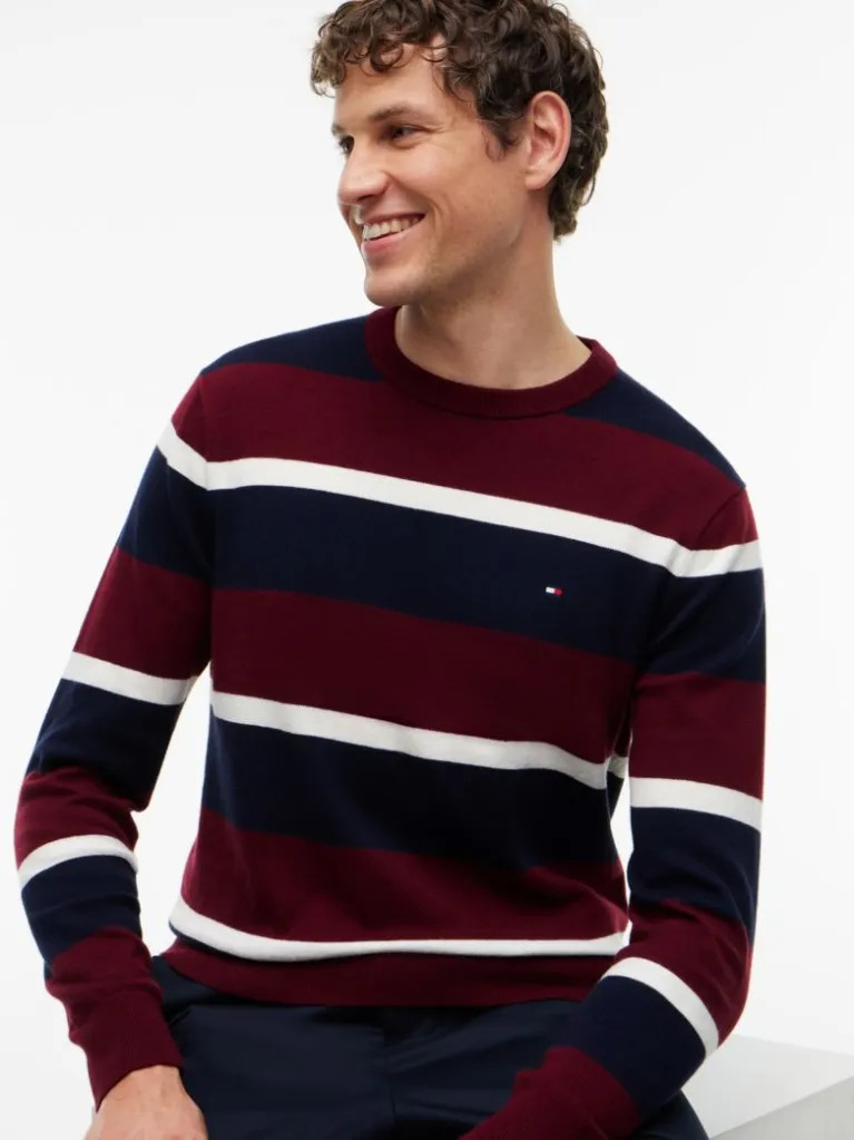 Ανδρικό Πουλόβερ Μπορντό Tommy Hilfiger MW0MW28046-0A7