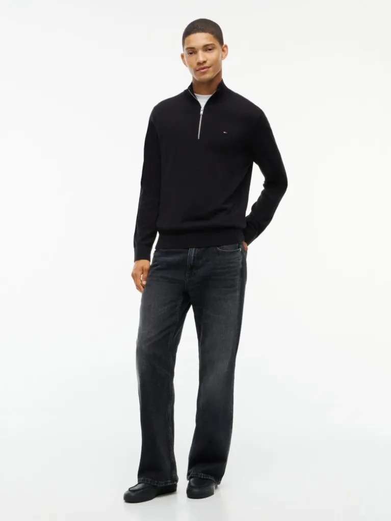 Men's Black TJM SLM ESS LIGHT SWTR EXT Tommy Jeans DM0DM21654-BDS