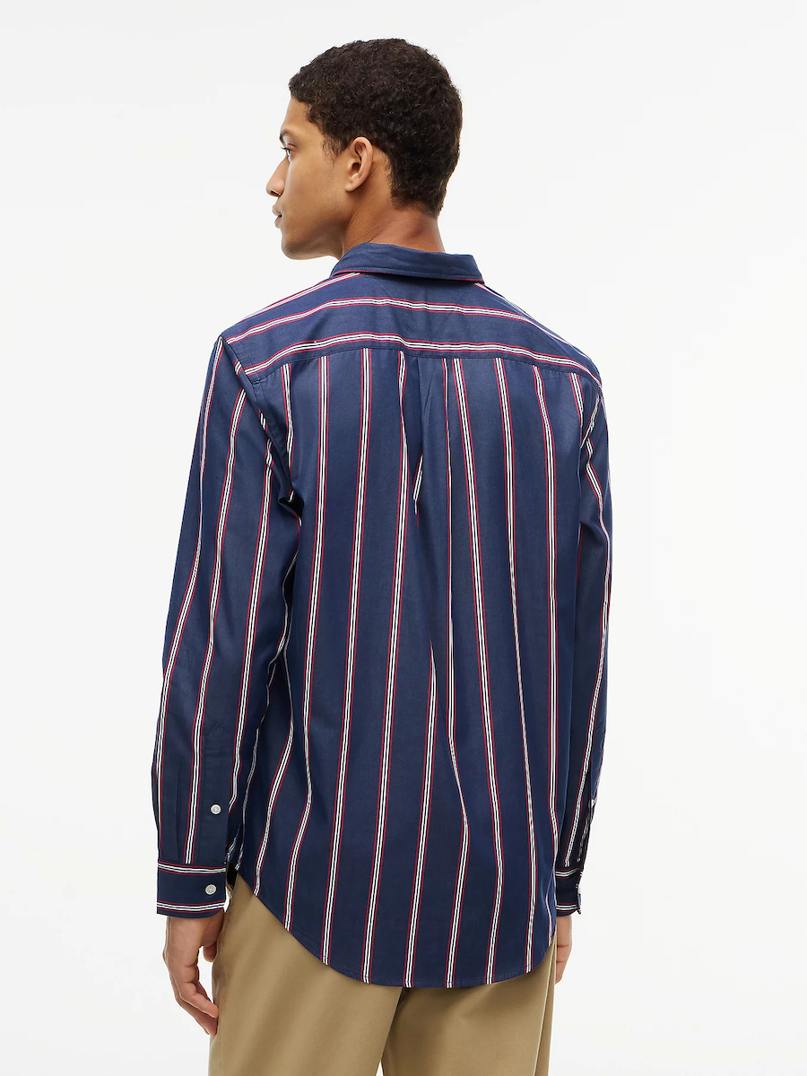 Men's Navy Blue Poplin Ground Stp Rf Shirt Tommy Hilfiger MW0MW44588-0MS