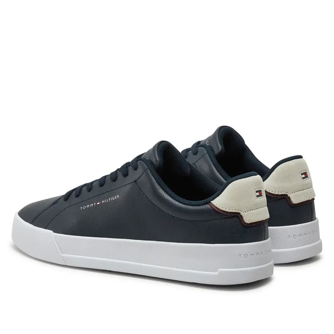 Men's Navy Blue TH Court Leather Essential Sneaker Tommy Hilfiger FM0FM05367-DW5