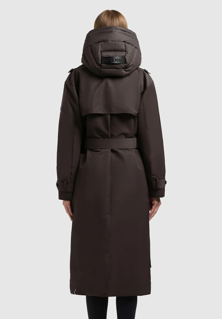 Women's Brown Elena 3 Trenchcoat Khujo KJ1118CO263-577 CHO CHI