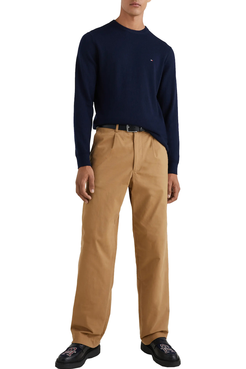 Men's Navy Blue PIMA ORG CTN CASHMERE CREW NECK JUMPER Tommy Hilfiger MW0MW28046-DW5